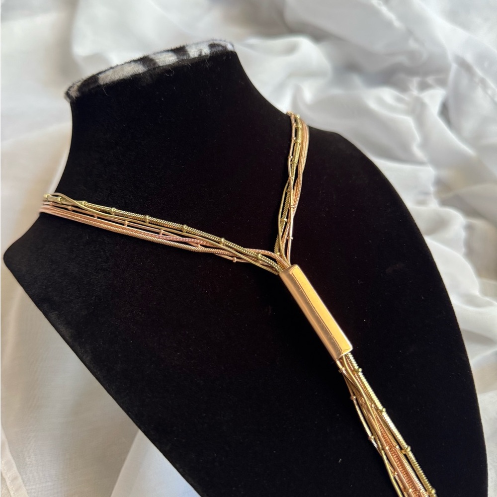 White House Black Market Elegant Rose Gold + Gold Necklace